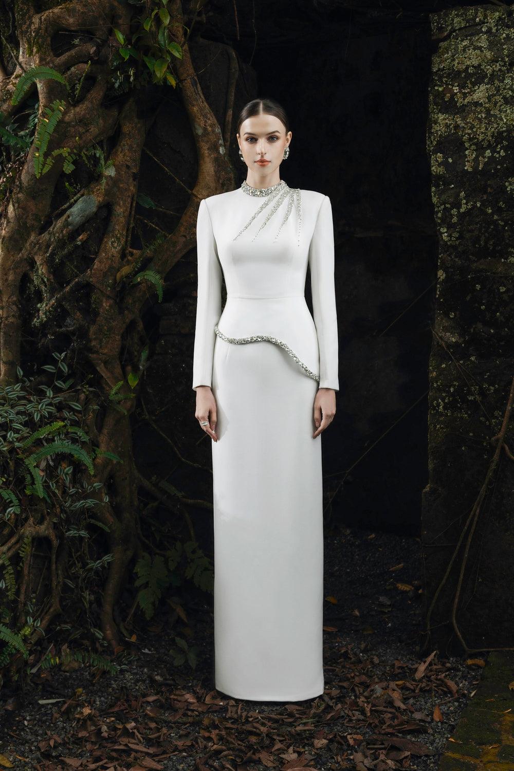 Stylized Crystal Embellished Dress